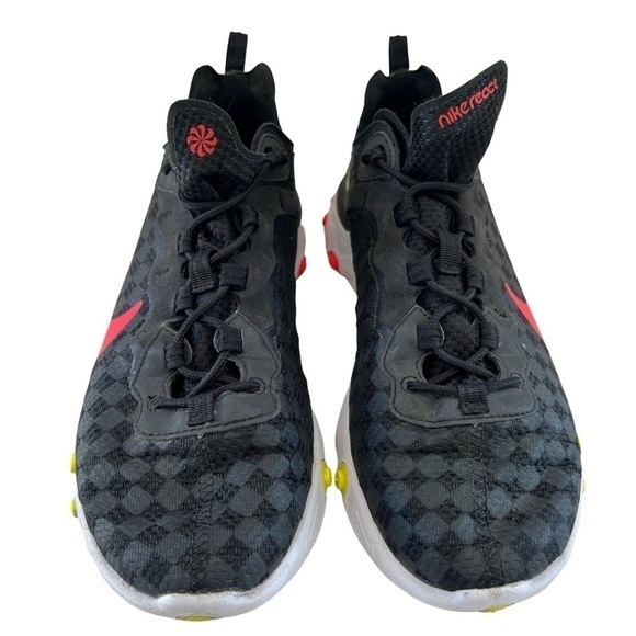 Nike React Element 55 Black Crimson Volt Mens Sneaker - Picture 4 of 9